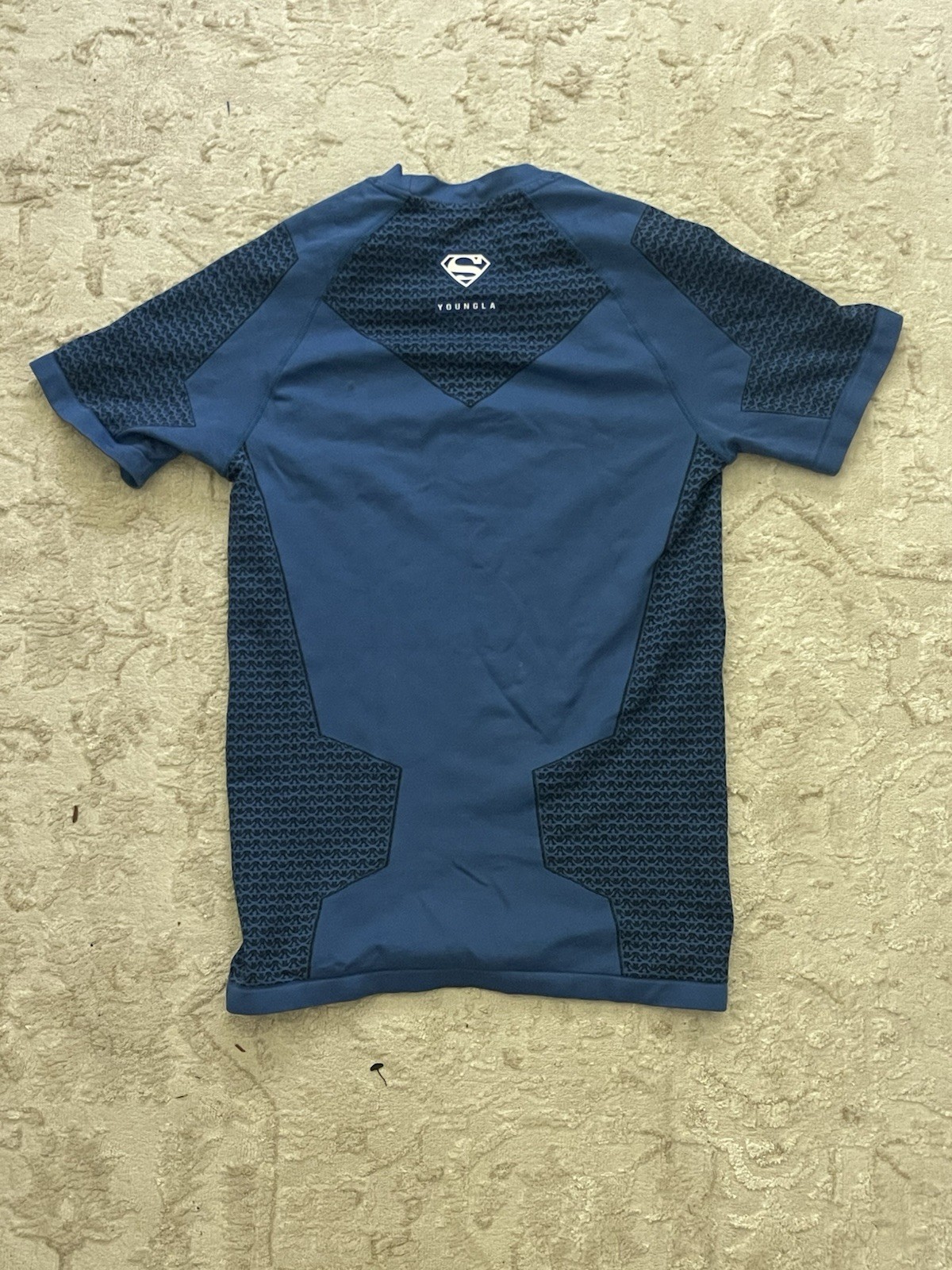 YoungLA Superman Compression Shirt Blue Men's Medium Athletic Gym Tee *Rare* -M- gallery
