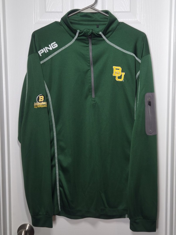 Baylor Bears Ping Performance 1/4 Zip Ranger Pullover L Green "B" Association gallery
