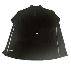 Russell Training Fit Dri Power 360 Long Sleeve 1/4 Zip Mens 2XL Active Black