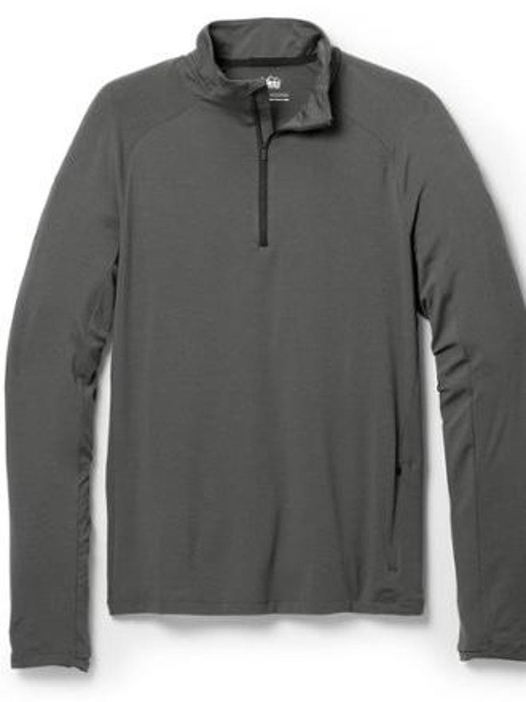 REI Co Op 1/4 Zip Pullover Men's Large Stretch Hike Climb Cycle Long Sleeve