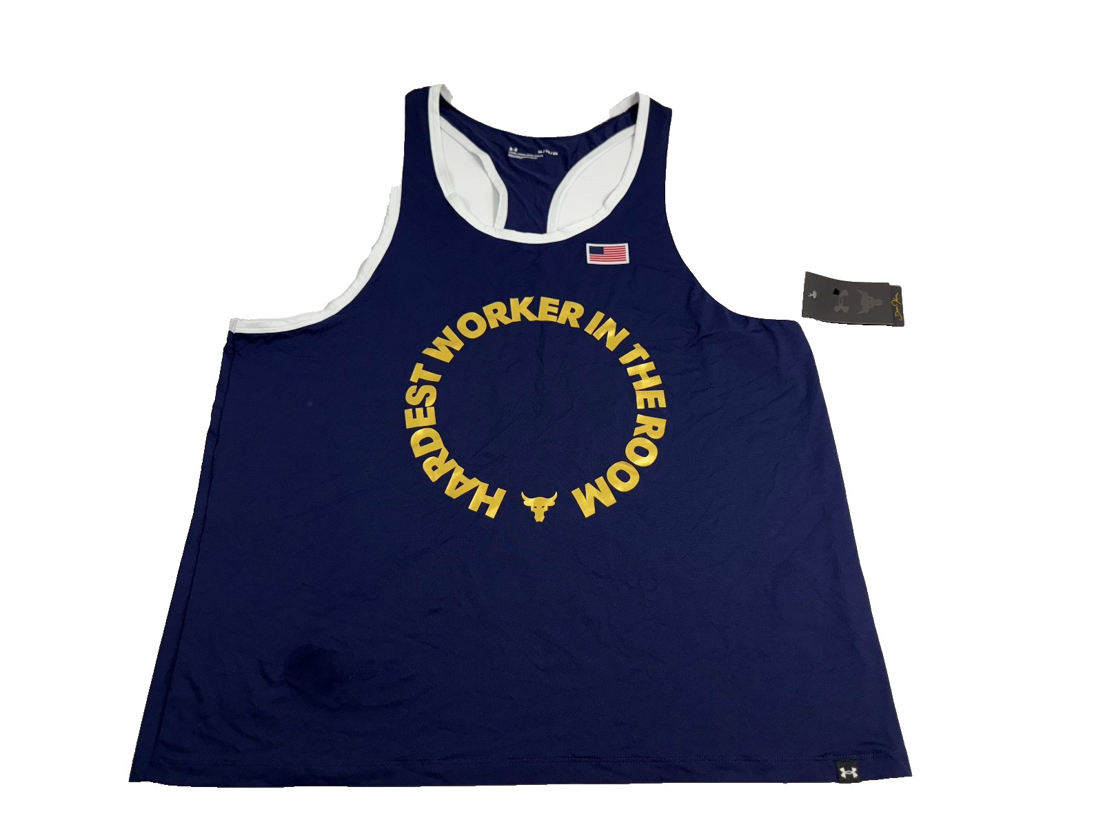 Under Armour Project Rock Hardest Worker In The Room Tank Top Blue Men XL 138331 gallery