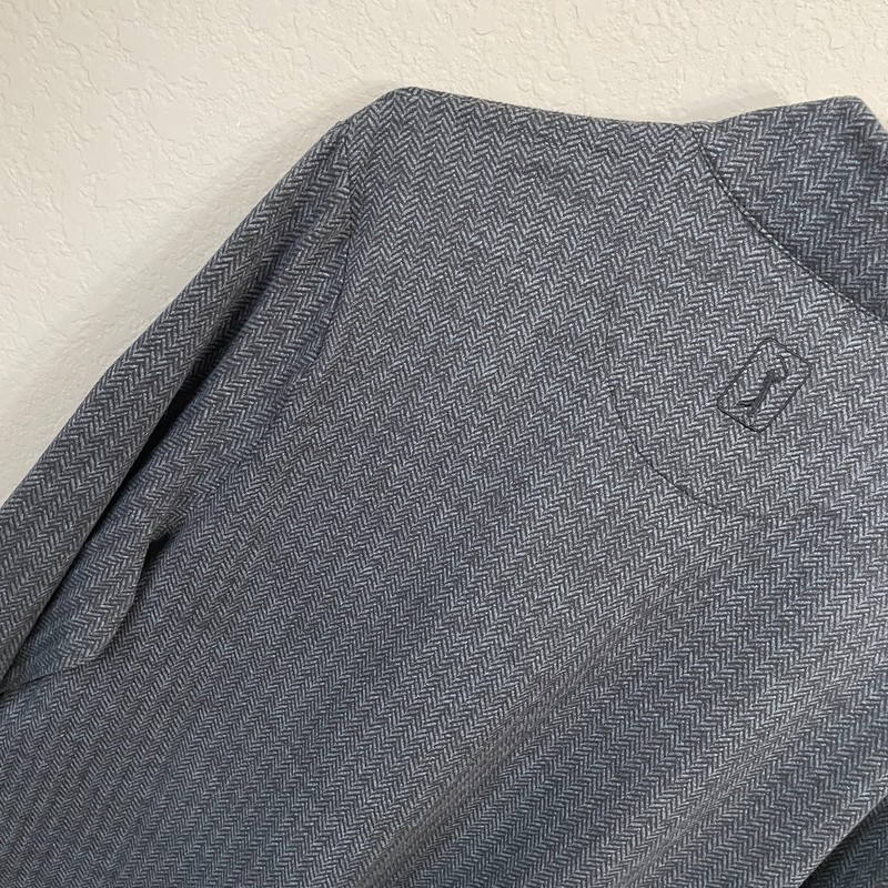 PGA Tour Men's Small Long Sleeve Quarter Zip Pullover Gray Herringbone Golf NWT gallery