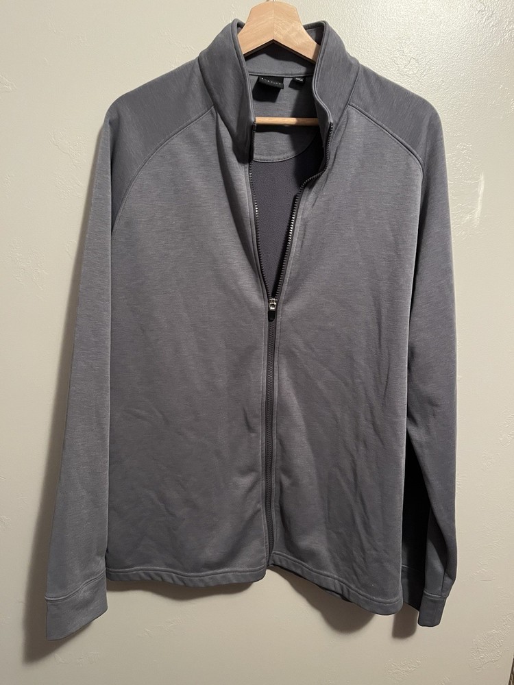 Dunning Stein Full Zip Fleece Golf Jacket Gray XL Embroidered Long Sleeve