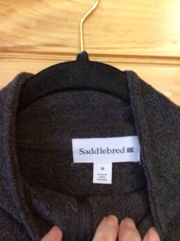 Saddlebred Men's 1/4 Zip Pullover Fleece Sweater Jacket Dark Gray Medium gallery