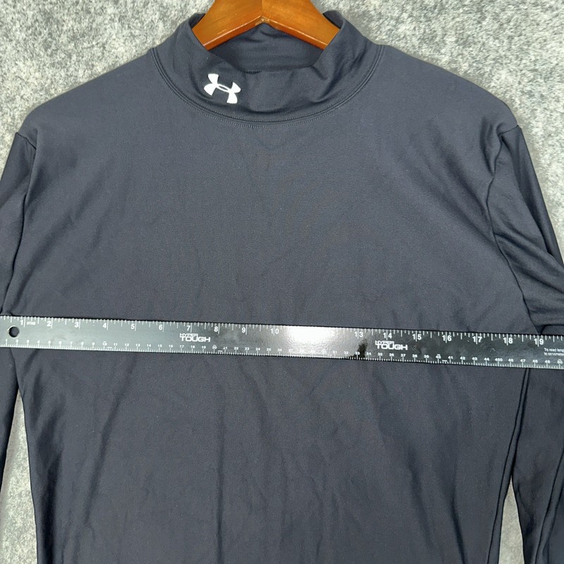 Under armour Shirt Mens XL Black Nylon Compression Shirt Mock Neck Fleece Lined gallery