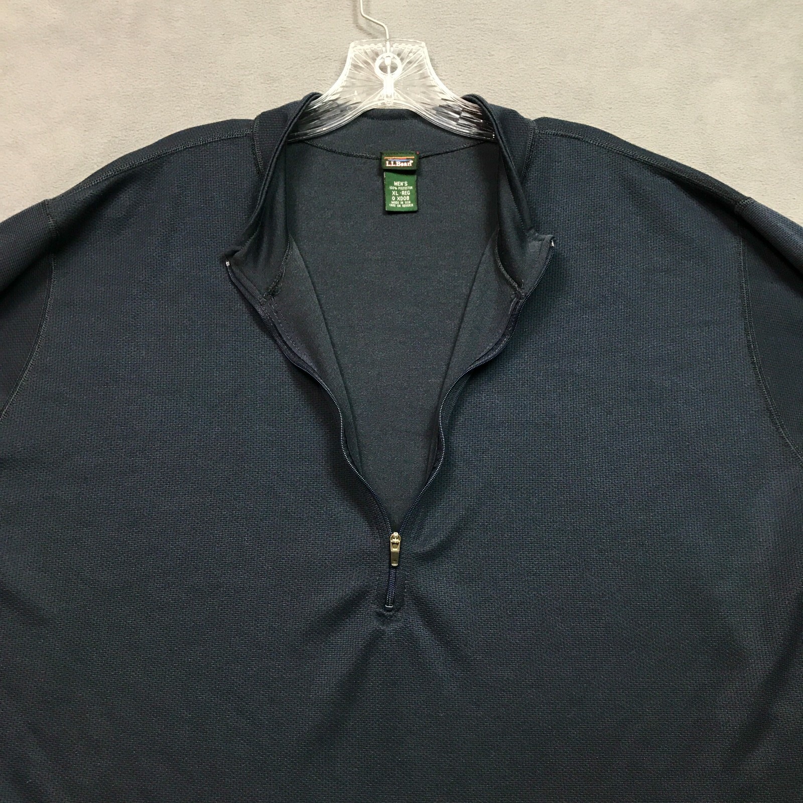 LL Bean Outdoor Base Layer Shirt 1/2 Zip Run Hike Lightweight Stretch Mens XL gallery