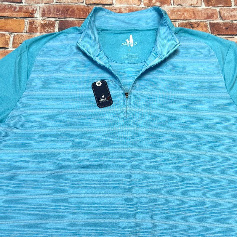 Johnnie-O Bert Performance 1/4 Zip Pullover Baja Mens Size LARGE Striped $128 gallery