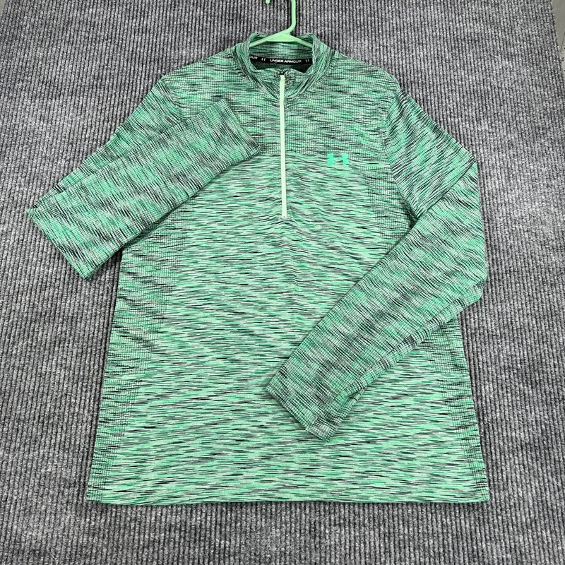Under Armour Pullover Shirt Mens Large Green Long Sleeve Athletic 1/4 Zip Mock gallery