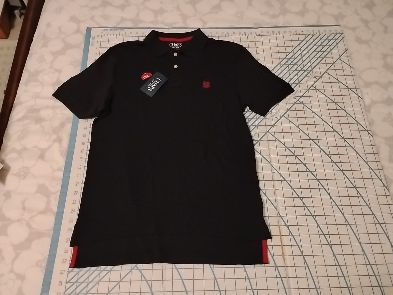 MENS SMALL BLACK CHAPS SOFT STRETCH POLO SHIRT - NWT gallery