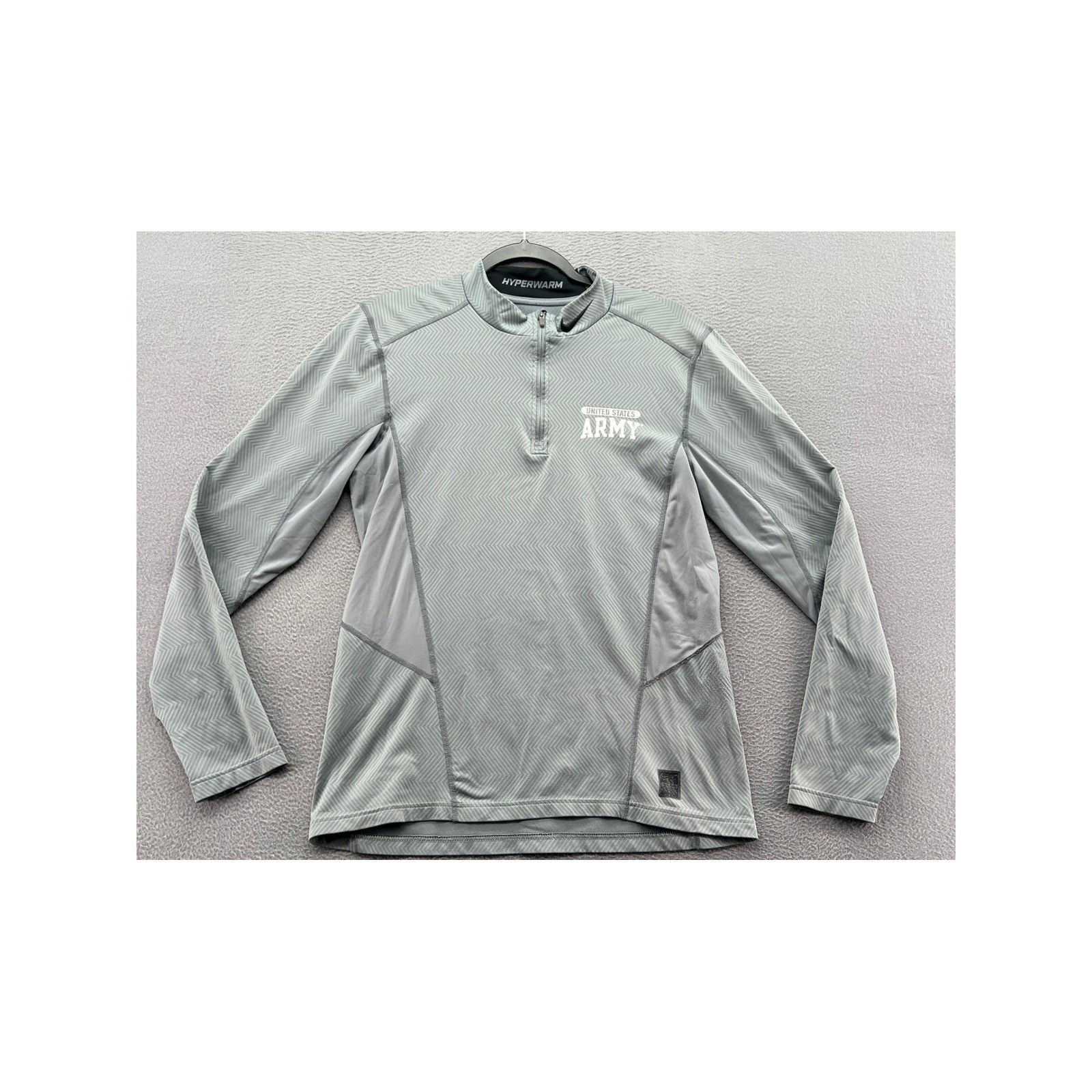 Nike Pro Pullover Hyperwarm US Army Quarter Zip Mens Medium Grey Drifit gallery