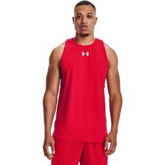 Under Armour Men’s Baseline Cotton Tank , Red (600)/Summit White, Medium