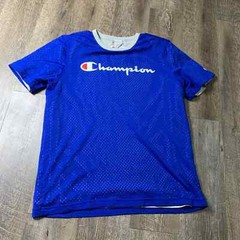 Champion Reversible Mesh Jersey Shirt Mens Size Large Blue Gray Short Sleeves