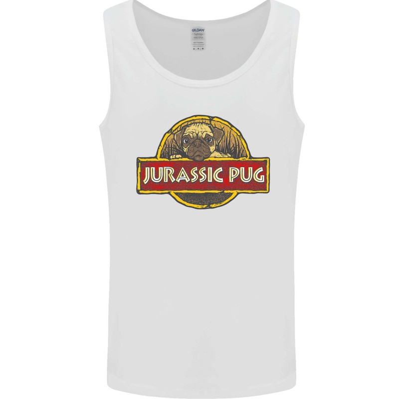 Jurassic Pug Funny Dog Movie Parody Mens Vest Tank Top gallery