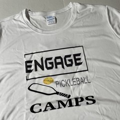 Engage Pickleball Camps T-Shirt Men’s XL Active Polyester Short Sleeve White