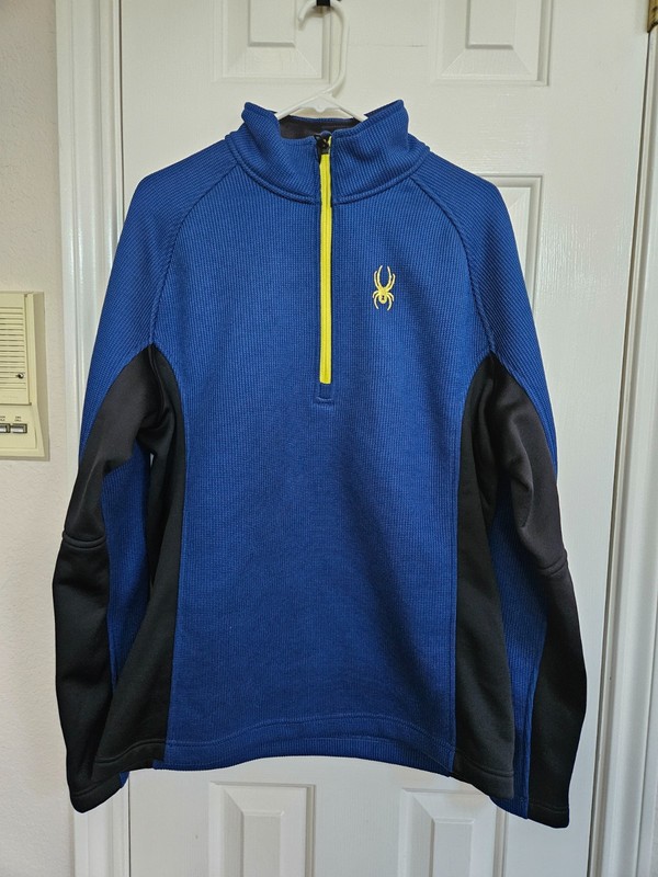 SPDYER MEN'S 1/4 ZIP LONG SLEEVE WARM TOP BLUE/YELLOW SIZE LARGE NEW NO TAGS gallery