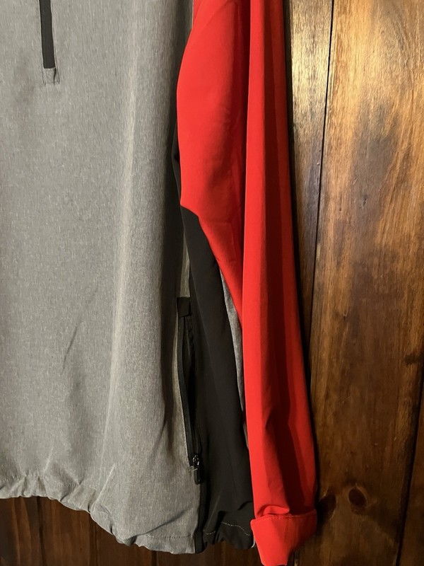Callaway Men's Quarter Zip UPF 50 Collared Pullover w/ Pockets XL Red and Gray gallery
