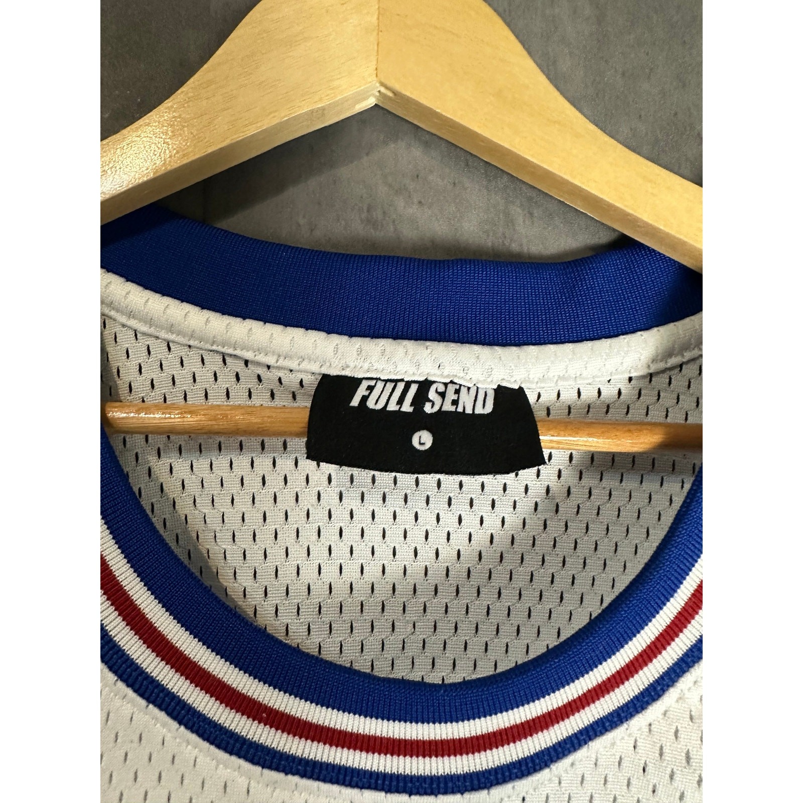 Full Send All Star Basketball Jersey Mens L White Blue Nelk Boys gallery