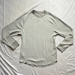 Hanes Originals Men’s Reversible Long Sleeve Crew Neck T-Shirt Gray Size L