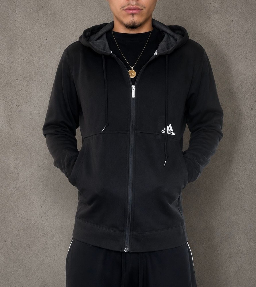 Adidas Full Zip Hoodie Black Size S
