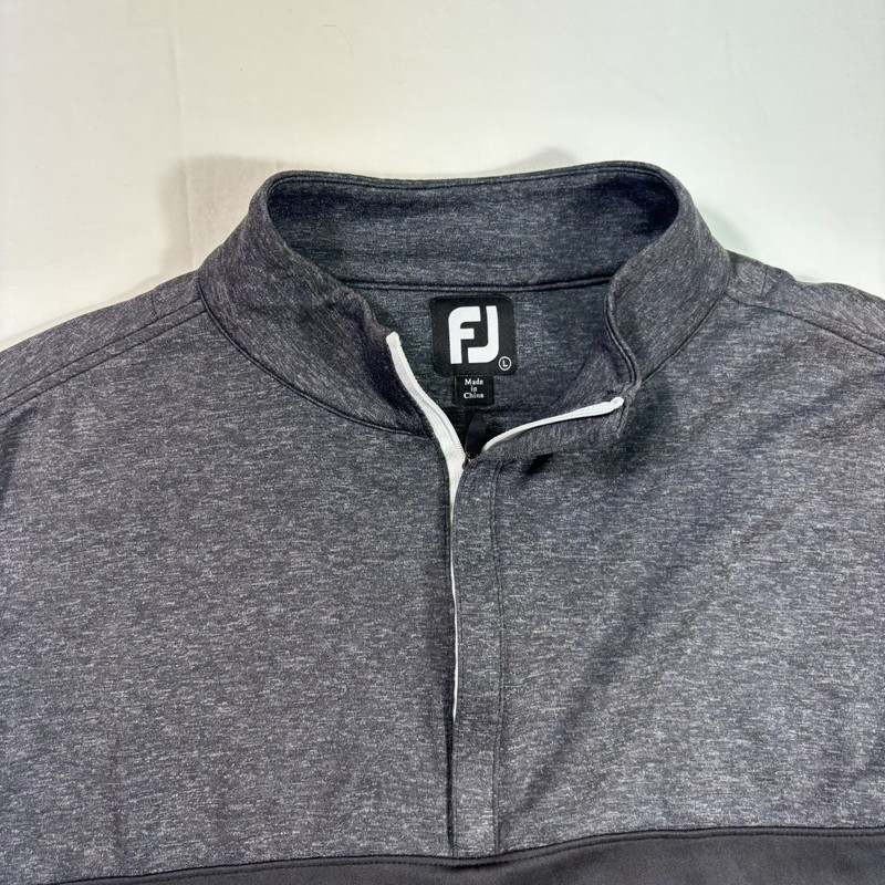 FootJoy Golf Performance Men’s 1/4 Zip Golf Pullover, Size Large Black/Gray gallery