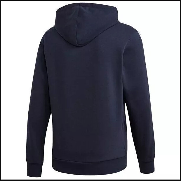 Adidas Men's Essentials 3-Stripe Pullover Fleece Hoodie Sweatshirt Large Navy gallery