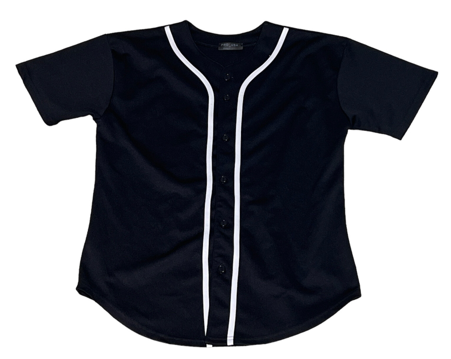 Pro USA Baseball Jersey Mens Black Medium White Stripe gallery