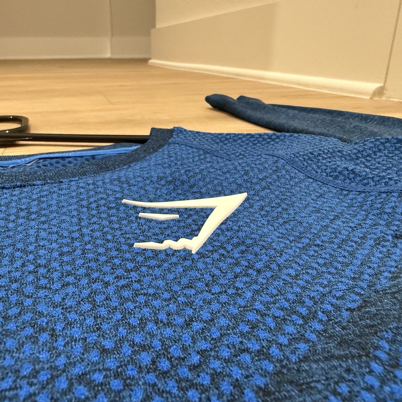 Gymshark Preformance Seamless Long Sleeve Worn By David Laid Blue Size Large gallery