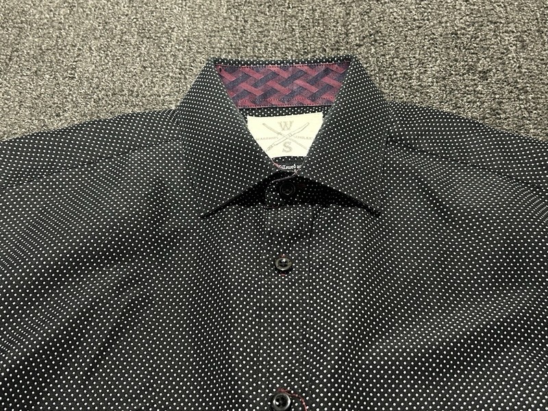 Warriors and Scholars Dress Shirt Medium Long Sleeve Button Down Polka Dot gallery
