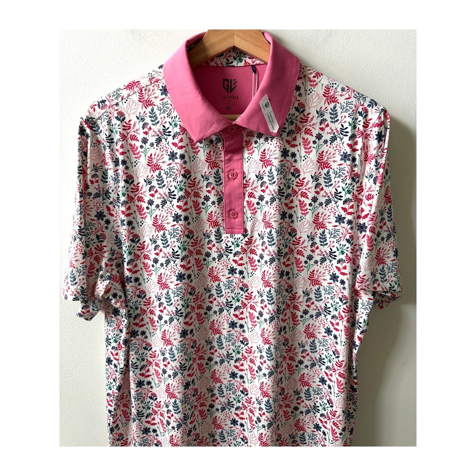 Graham Luxe Winter Flower Polo men's size M gallery