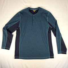 Eddie Bauer Radiator Crew 1/4 Snap Mens L Teal/Blk 2-Tone GorpCore Dark Academia