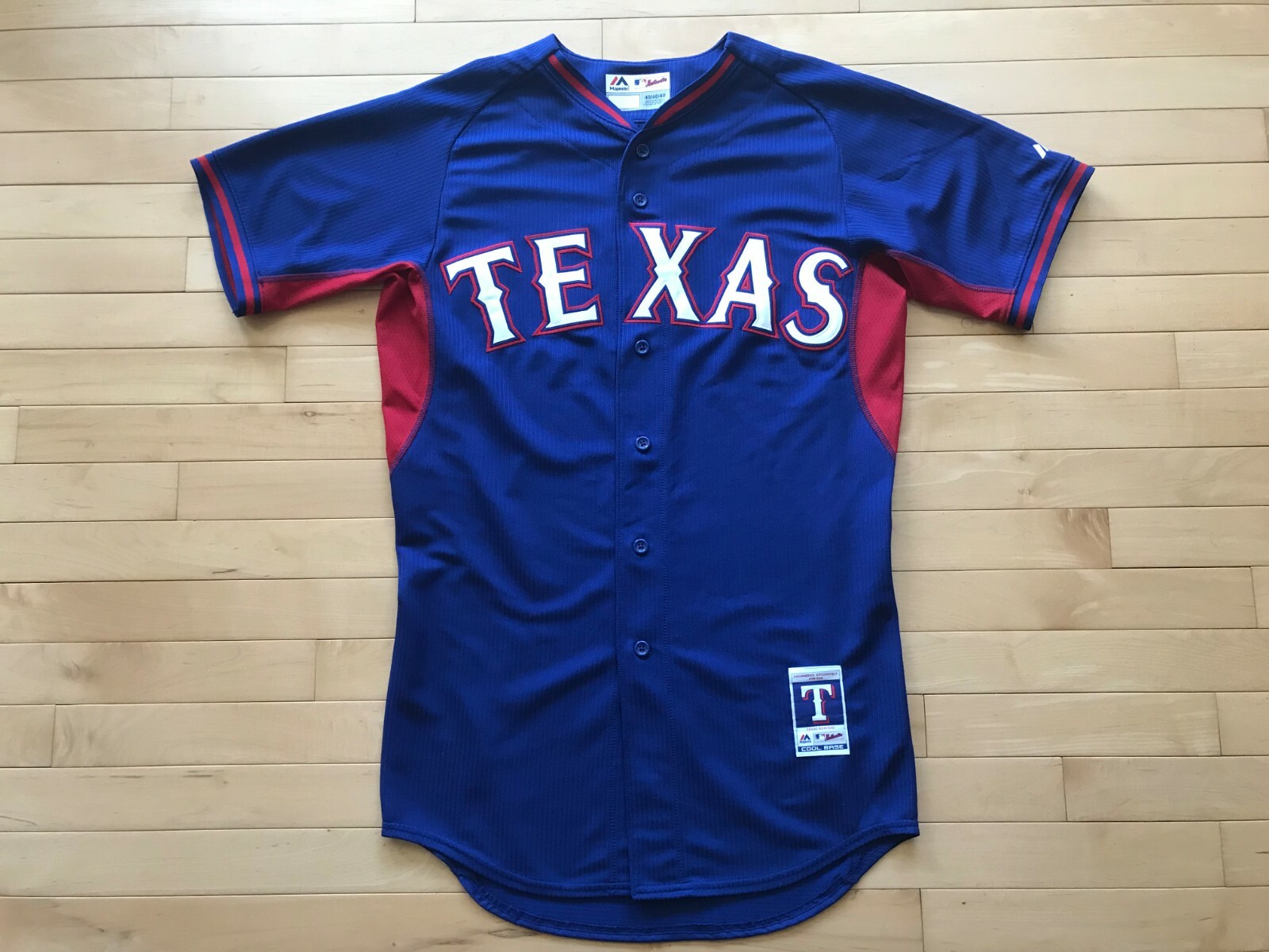 Majestic Texas Rangers Authentic Batting Practice Cool Base Jersey Sz 40 M Mens gallery