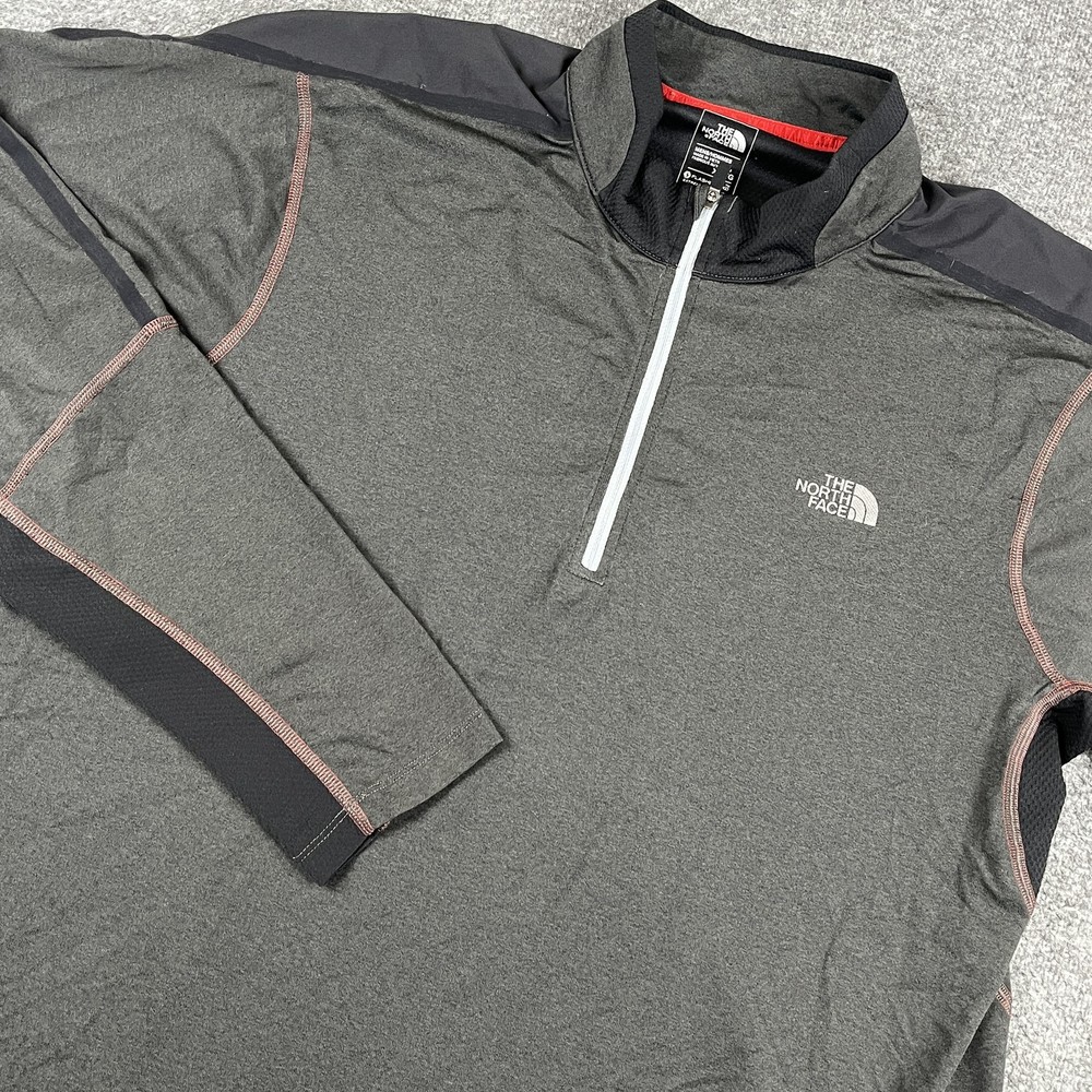 The North Face FlashDry-XD Pullover Mens XL Gray 1/4 Zip Long Sleeve Shirt