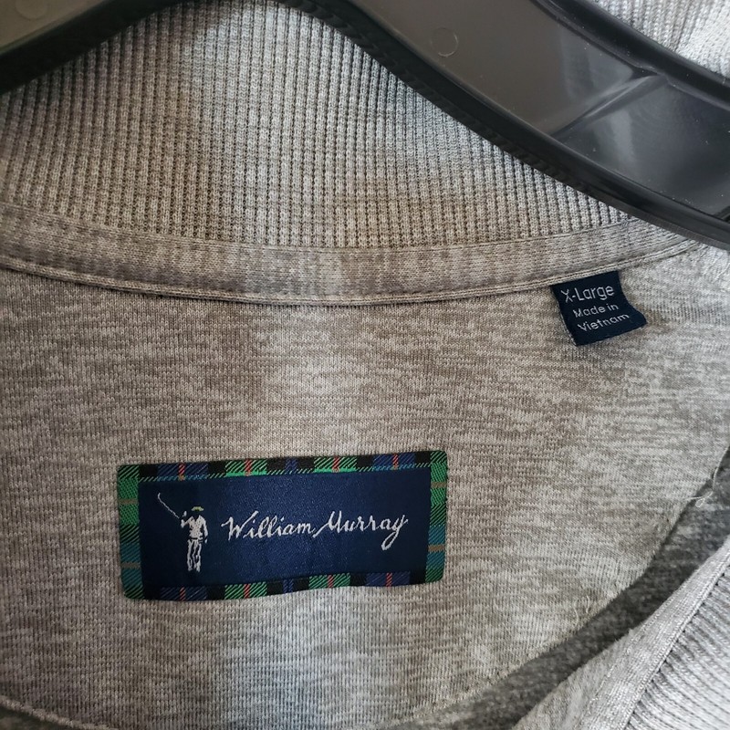 William Murray Sweatshirt Golf Long Sleeve 1/4 Zip Pullover Gray Men's XL gallery