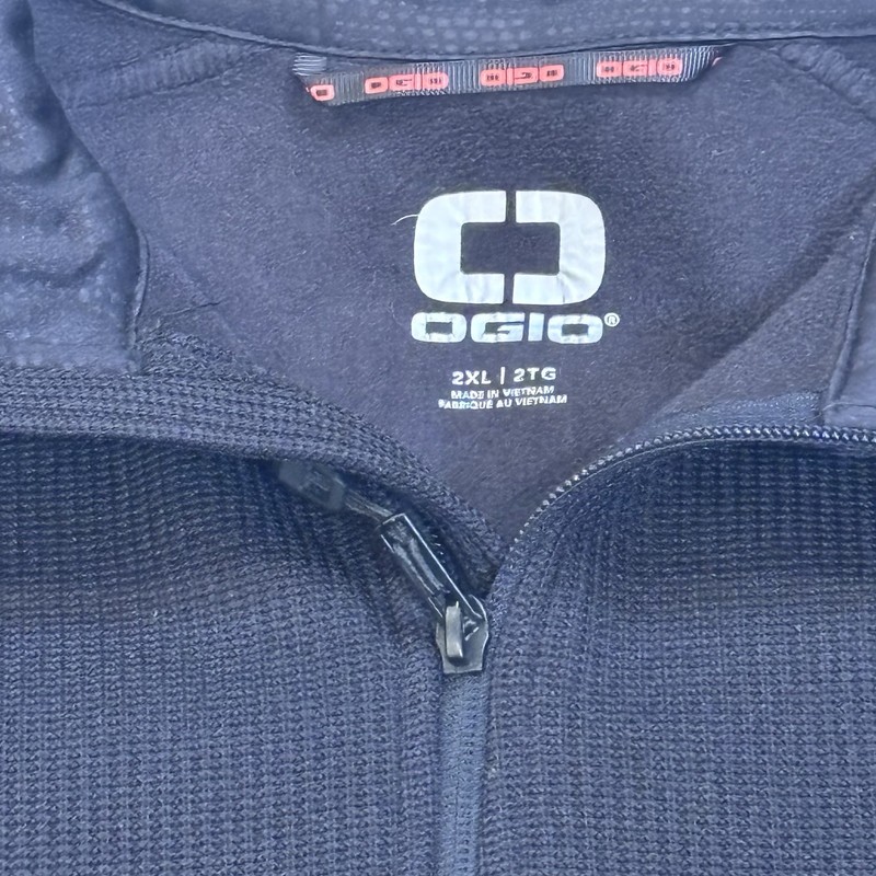 OGIO Men's 2XL Pixel 1/4 Zip Pullover Black Textured Fleece Foothill Fire 30th gallery