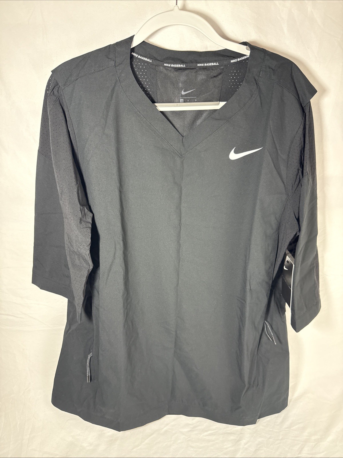 NIKE DRIFIT 3/4 SLEEVE BASEBALL BATTING CAGE JACKET 897383-010 $85 Size LARGE 2Z gallery