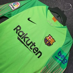 Nike FC Barcelona Goalkeeper Jersey Mens Small Green Long Sleeve Rakuten Soccer