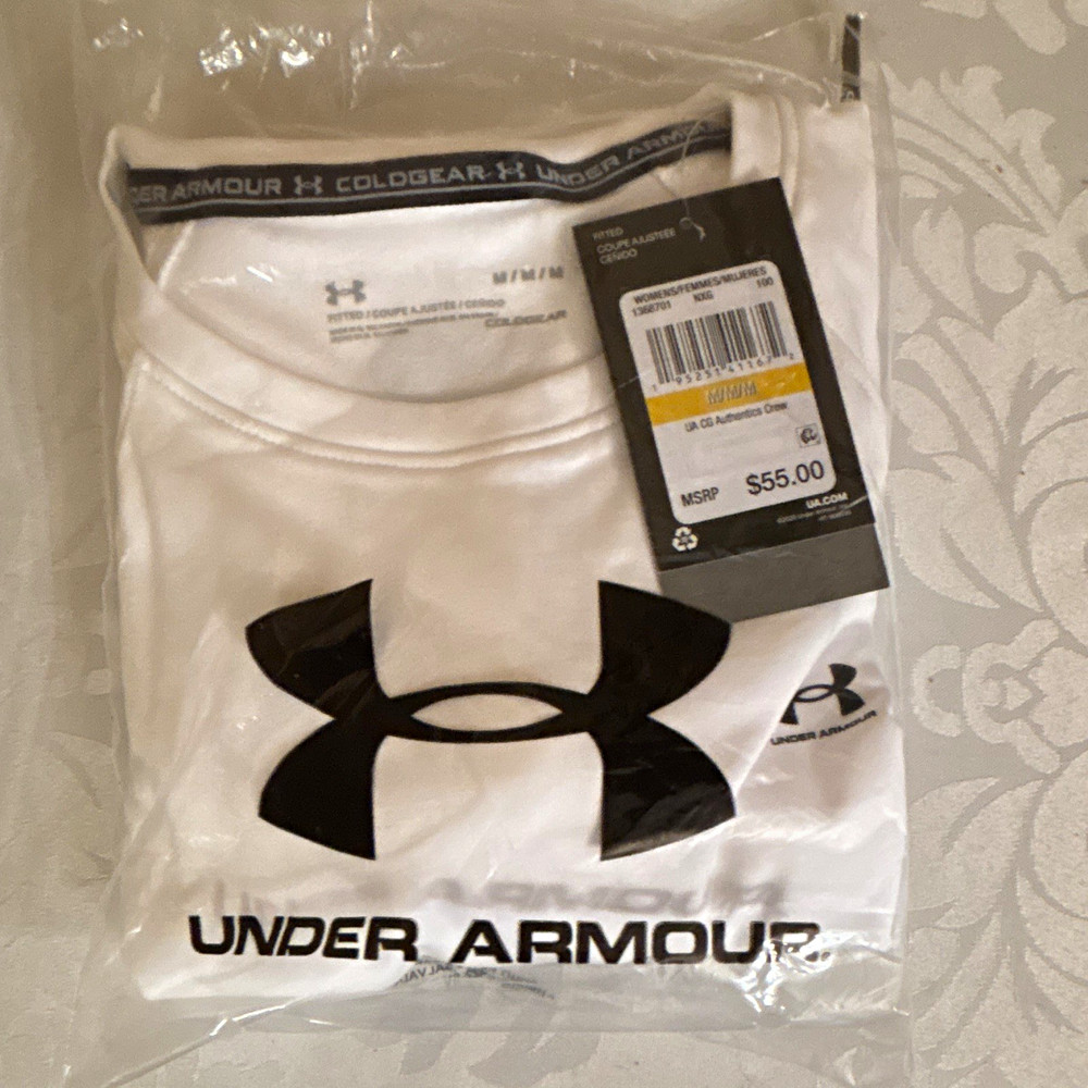 Under Armour ColdGear Men’s M White Compression Short Sleeve Crew Neck Tee
