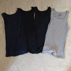 Tank Tops Sleeveless Size Large – 4 Black Navy Gray Hanes Fruit of the Loom