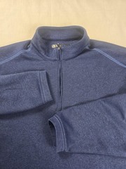 Pebble Beach Pullover Mens Large Blue 1/4 Zip Performance Golf Knit Long Sleeve