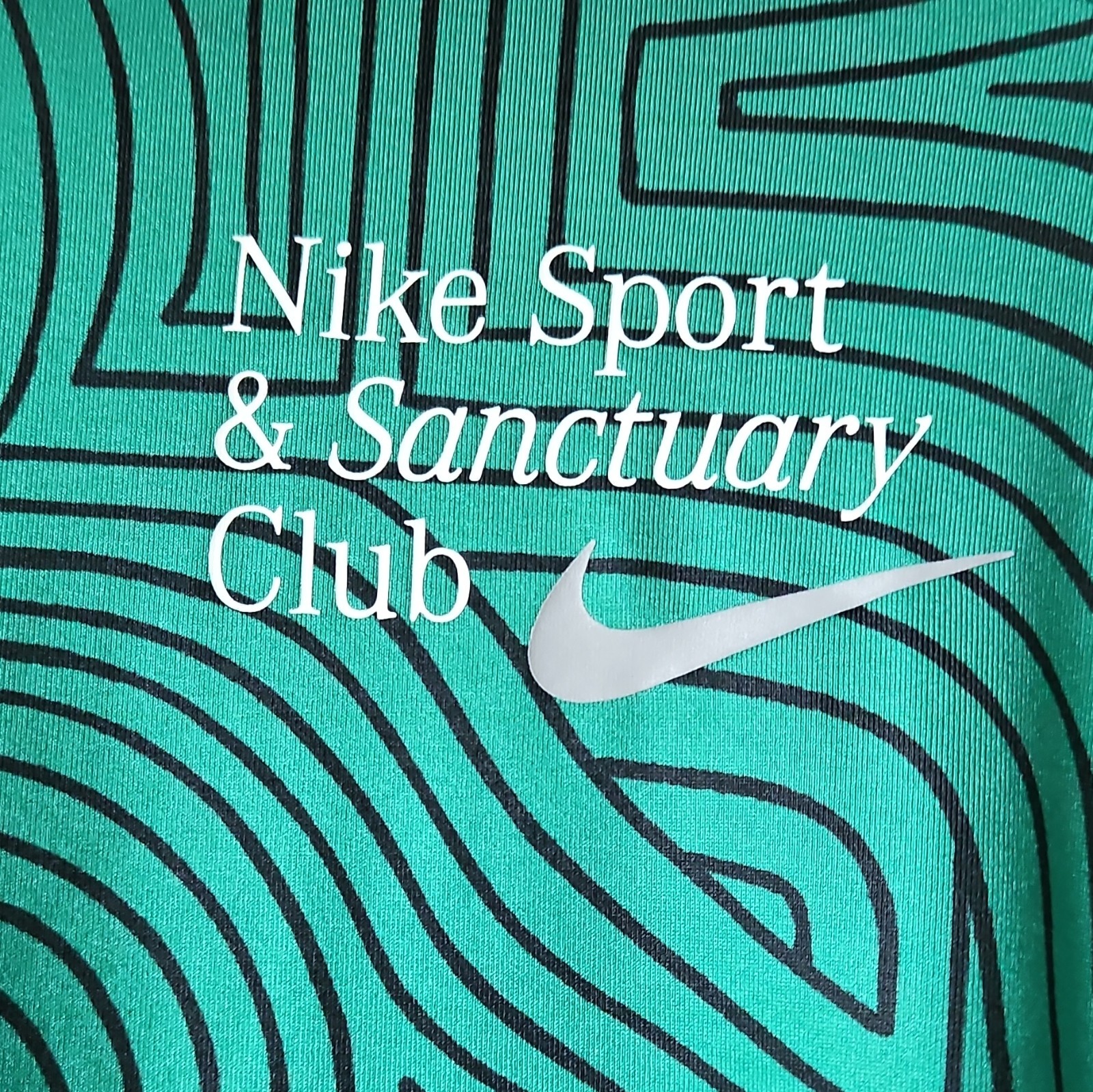 Nike Dri-FIT 1/4 Zip Mock Neck Pullover Green/Black Geometric Mens M LS gallery