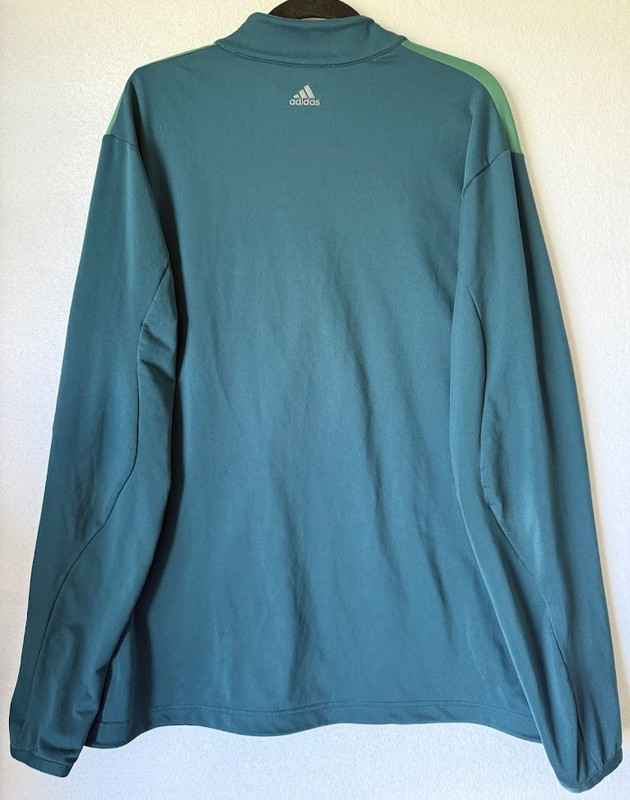 Adidas Climacool Golf Pullover Men XL Green Stripe 1/4 Zip Stretch Lightweight gallery