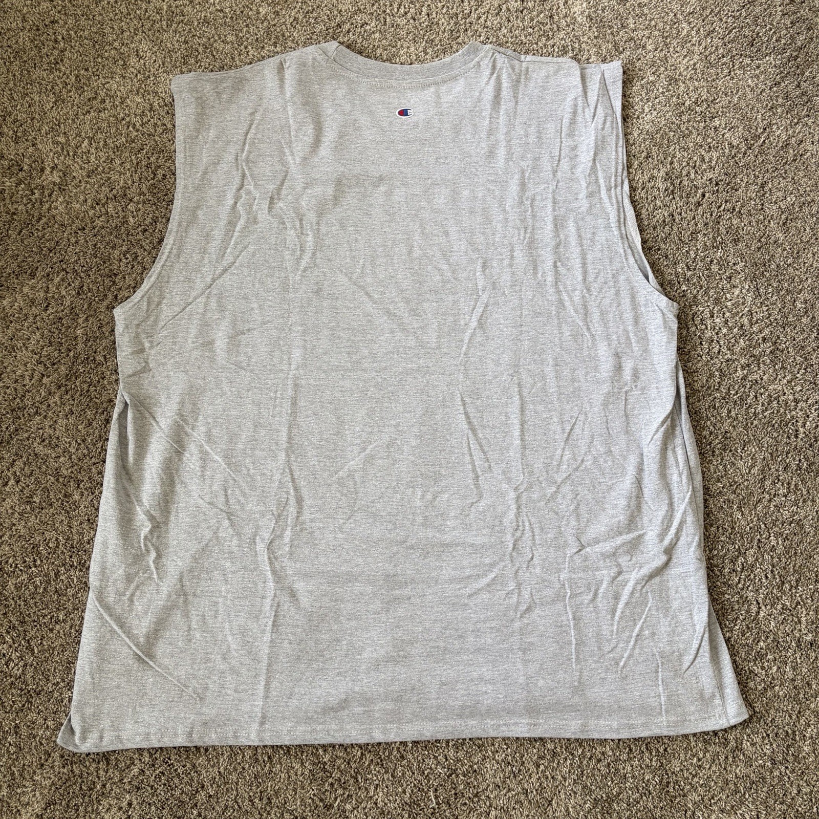 Champions Men’s Script Logo Gray Jersey Muscle Tank Top 4XL gallery