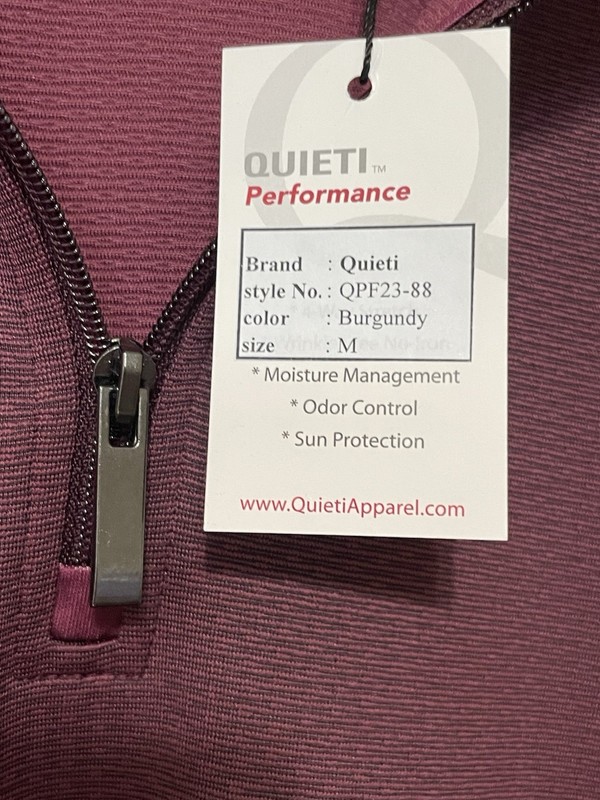 NEW QUIETI Performance 1/4 Zip Pullover Maroon Textured Jacket Mens Sz M Preppy gallery