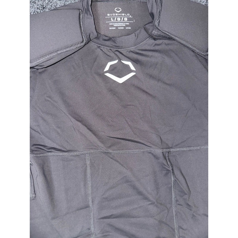 EvoShield Mens Padded Compression Shirt Charcoal Grey Size Large Shoulder Spine gallery