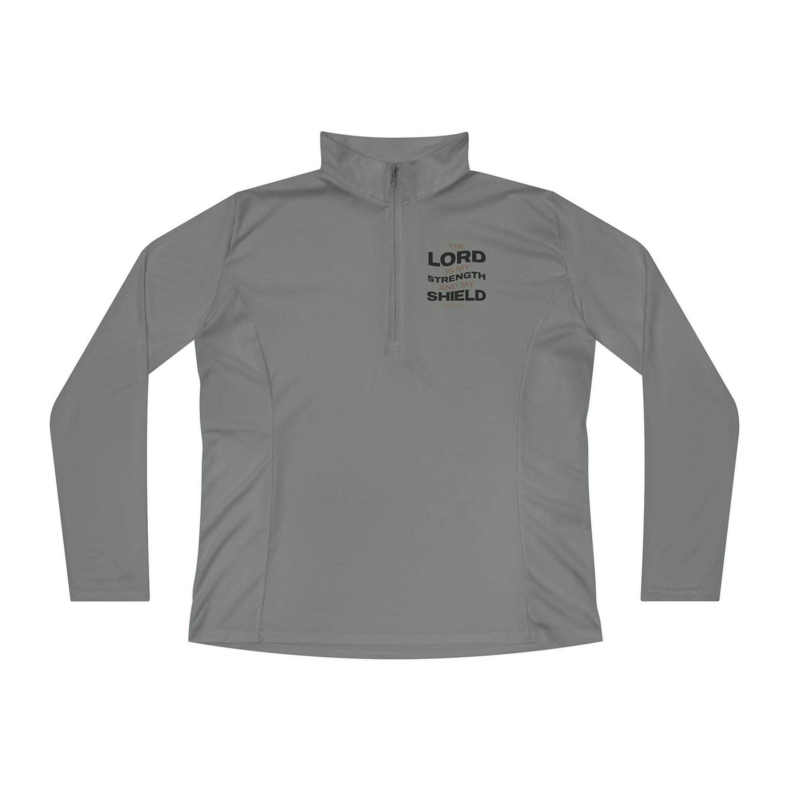 Lord Is My Strength Christian Quarter Zip Pullover Womens Psalm 28:7 Shirt Top gallery