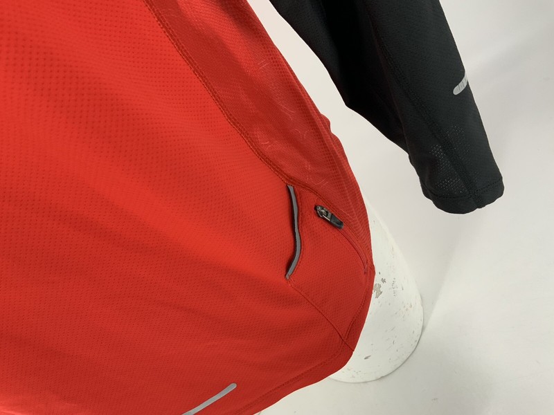 Nike Dri-Fit 1/4 Zip Running Pullover Men M Red Poly Lycra Zip Pocket YGI B3-60 gallery