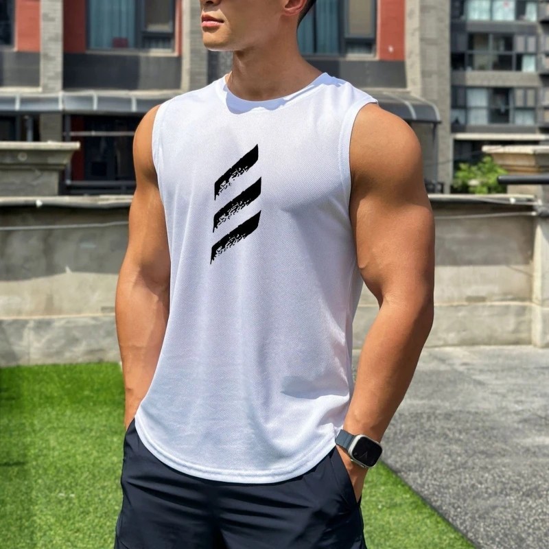 Thin Quick Dry Bodybuilding Tank Top Men Gym Fitness Sleeveless Shirt Male gallery