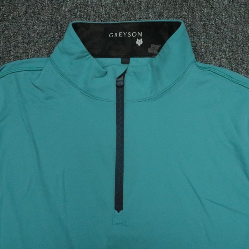 Greyson Pullover Mens Medium Blue Green Tate Quarter Zip Dallas National Golf gallery