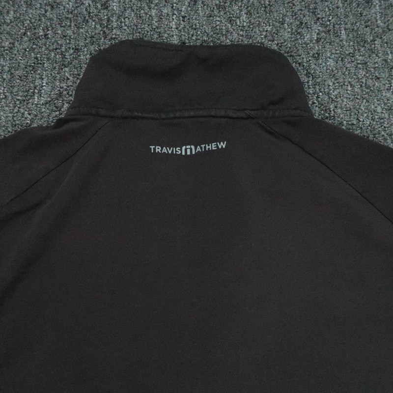 Travis Mathew Pullover Mens Large Black Quarter Zip Colonial Country Club Golf gallery