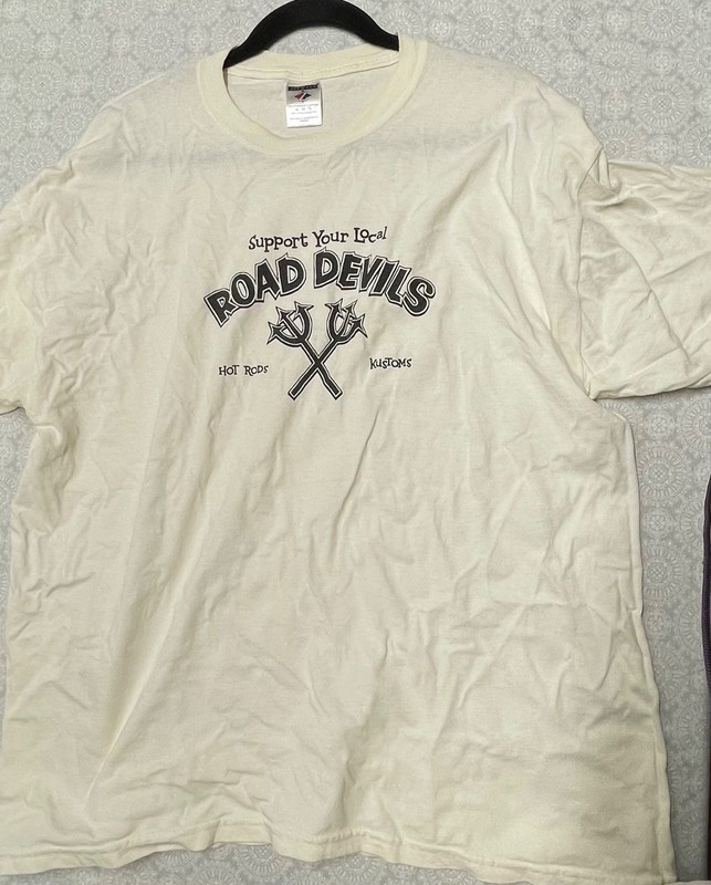 Vintage ROAD DEVILS T Shirt by Jerzees Colour White Size XL gallery